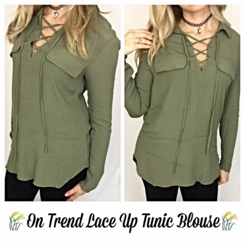 Lace up blouse